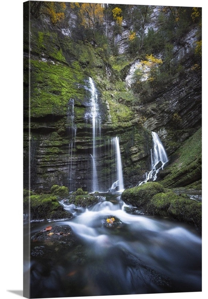 "Cascade du Flumen II" Wrapped Canvas Art Print, 24"x36"x1.5"