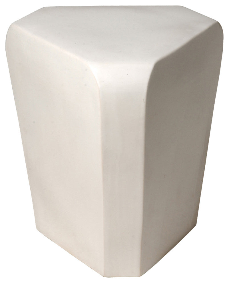 White Triangle Garden Stool