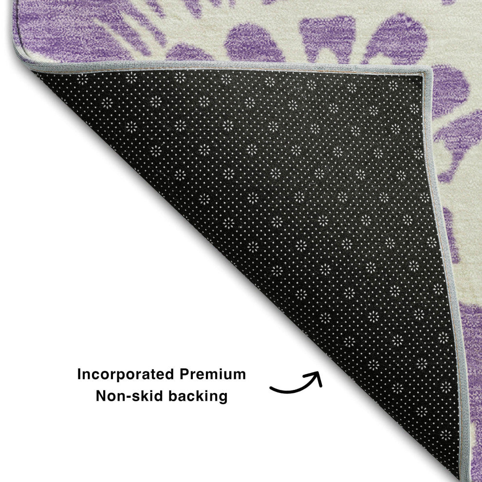 Premium Machine Washable Mayfield AMF551 Purple 9' x 12' Rug