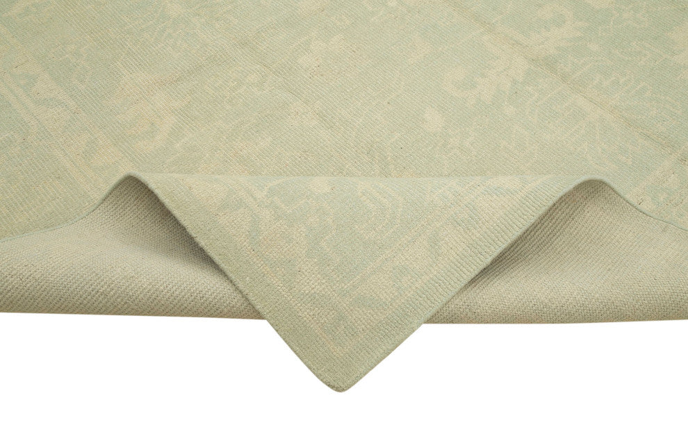 Rug N Carpet - Handmade Oriental 8' 11" x 11' 11" Pastel Beige Oushak Rug