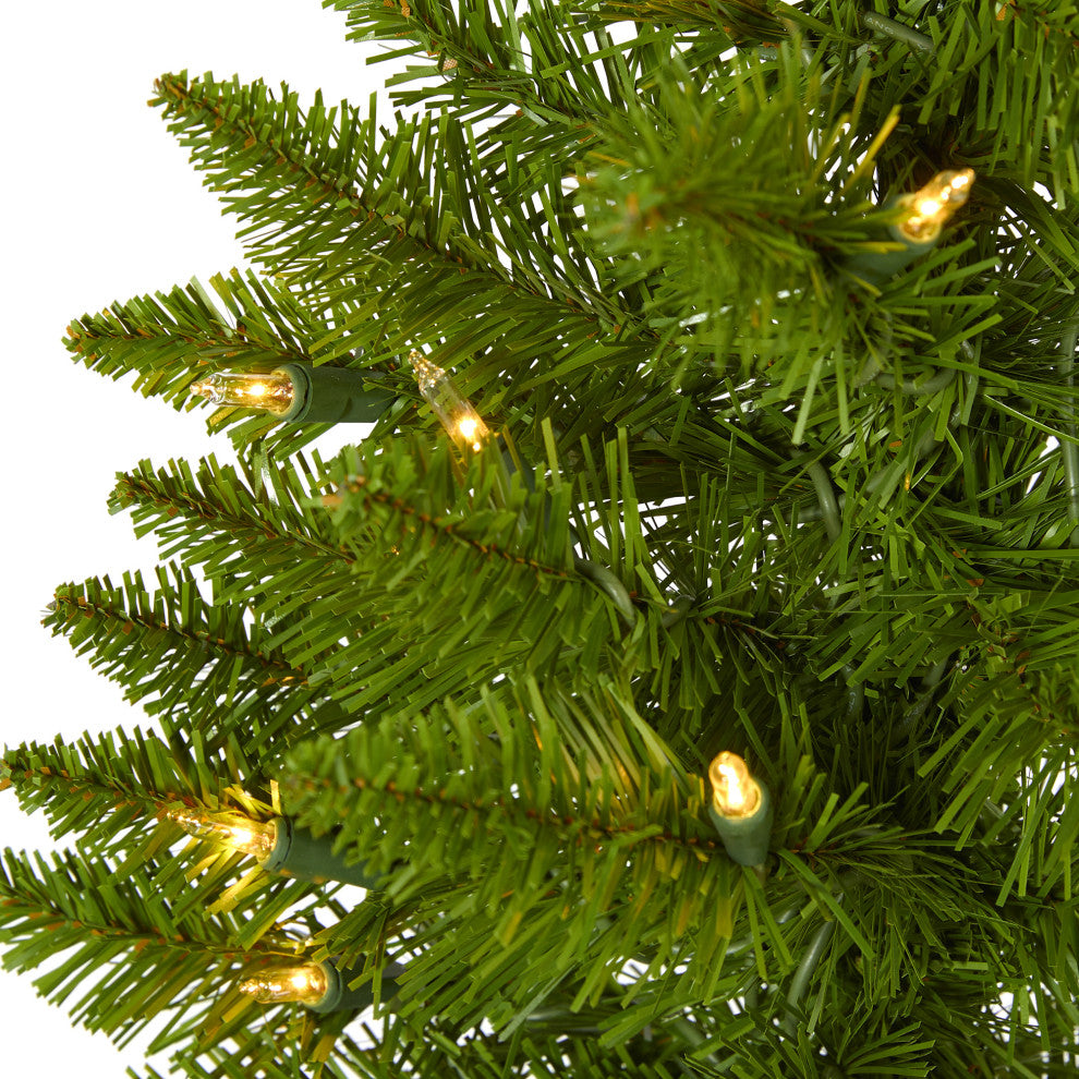 2' Providence Pine Faux Xmas Tree, Planter W/35 White Lights & Bendable Branches