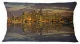 San Francisco At Sunset Panorama Cityscape Throw Pillow, 12"x20"