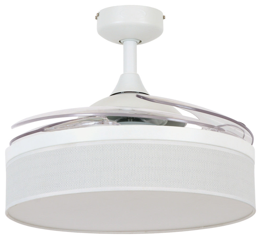 Fanaway Fraser 48" AC Ceiling Fan With Light, White and Transparent