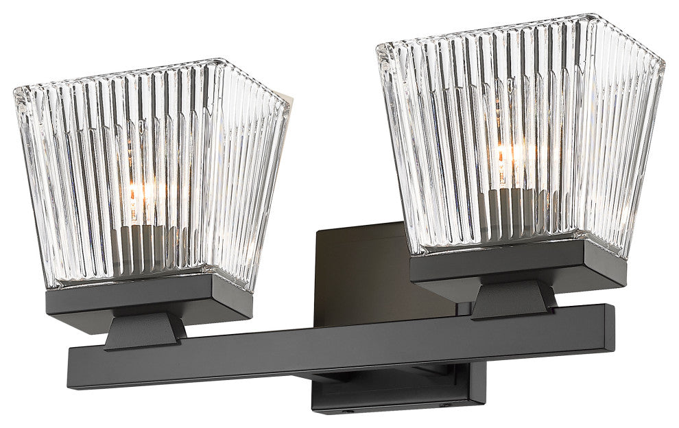 Zlite 1936-2V-MB 2-Light Vanity, Clear