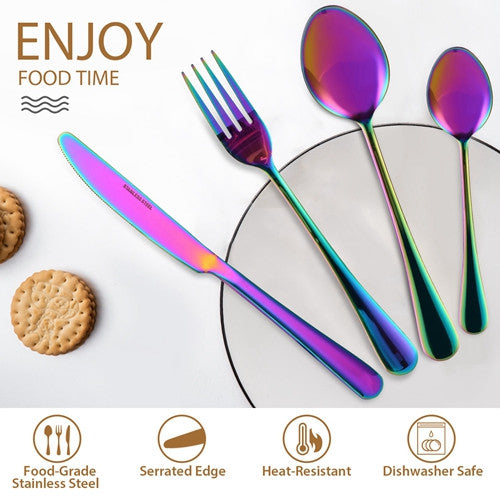 4-Piece Flatware Set Silverware Cutlery Kitchen Utensil Set