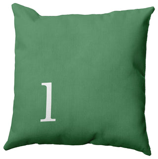 16"x16" Modern Monogram Decorative Throw Pillow, Sage
