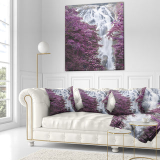 Klonglan Waterfall Floral Abstract Throw Pillow, 18"x18"