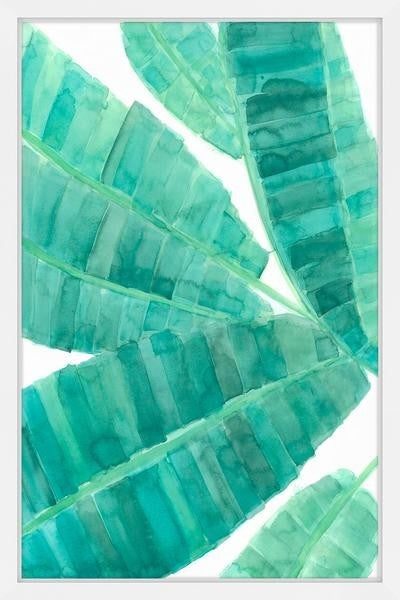 "Feuilles De Banane" Framed Painting Print, 16"x24"