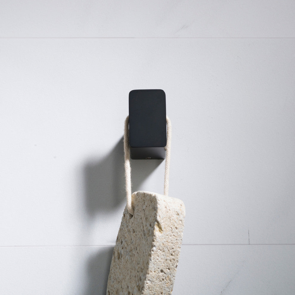 Stelios Bathroom Robe and Towel Hook, Matte Black