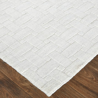Weave & Wander Tatem Minimal Viscose Rug, White, 8' x 10' Rug