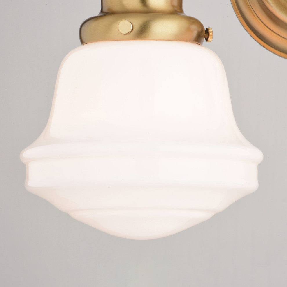 Huntley 2 Light Gold Brass Farmhouse Bathroom Vanity Wall Fixture Schoolhouse