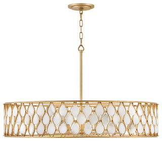 Fredrick Ramond FR41506 Estie 8 Light 38"W Drum Chandelier - Piastra Gold