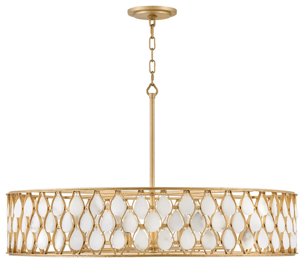 Fredrick Ramond FR41506 Estie 8 Light 38"W Drum Chandelier - Piastra Gold