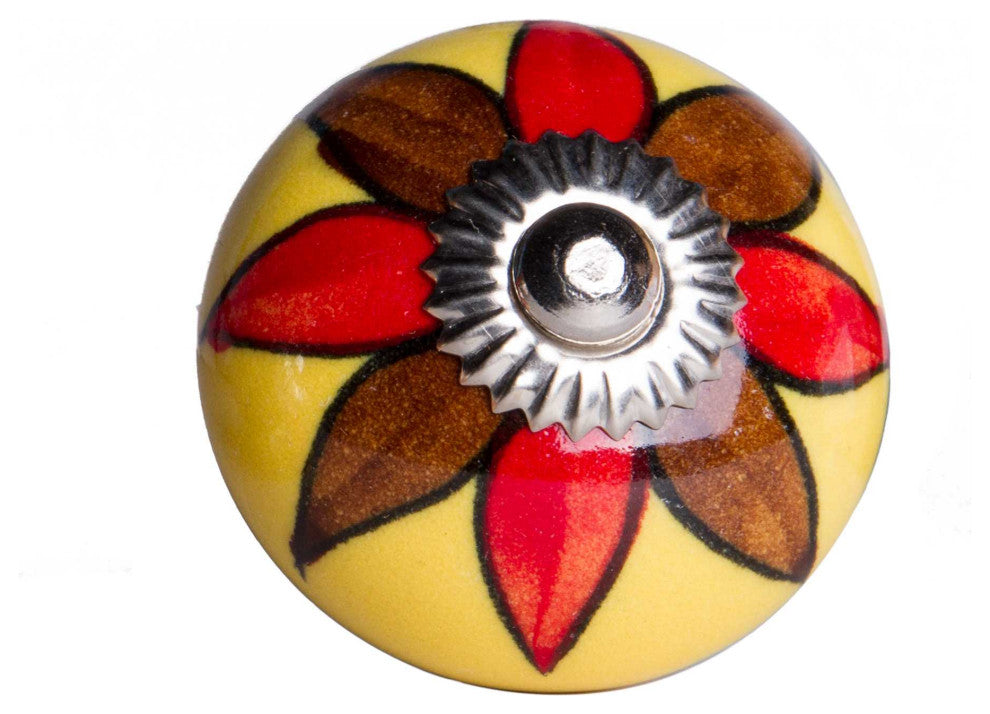 1.5" X 1.5" X 1.5" Ceramic Metal Multicolor 12 Pack Knob