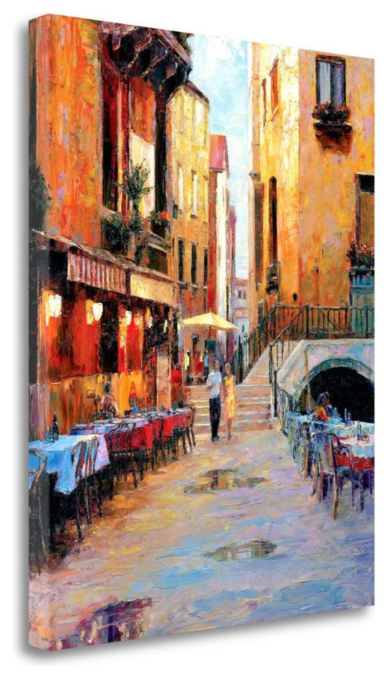 "Street Cafe After Rain" By Haixia Liu, Giclee Print on Gallery Wrap Canvas