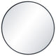 Round Metal Frame Shatterproof Wall Mount Mirror, FM3, Matte Black, 32"