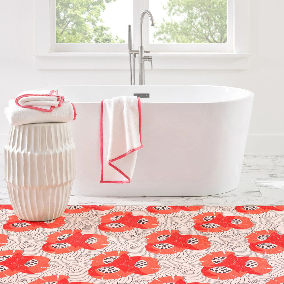 Popop Rug Frances Valentine x Dash & Albert Japanese Poppy Multi Washable Rug, 8