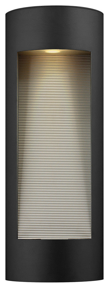 Led Luna Large Outdoor Wall Sconce, Satin Black With Etched Glass Lens Glass
