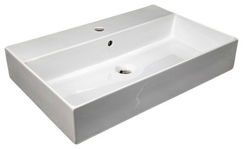 Nantucket Sinks NS-NPCS28W 28" Fireclay Wallmount/Console Mount Bathroom Sink