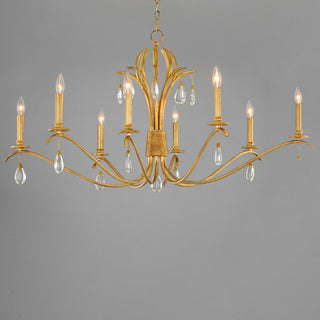 Maxim 12748 Eden 8 Light 48"W Crystal Candle Style Chandelier - Charcoal Gold
