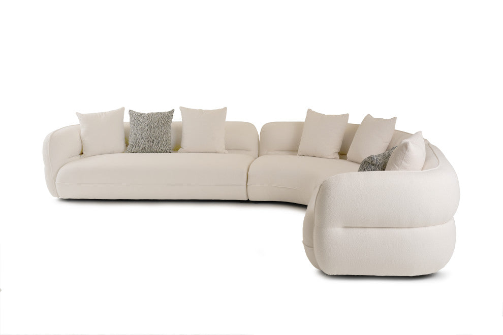 Divani Casa Drayton Modern Off-White Fabric Sectional Sofa