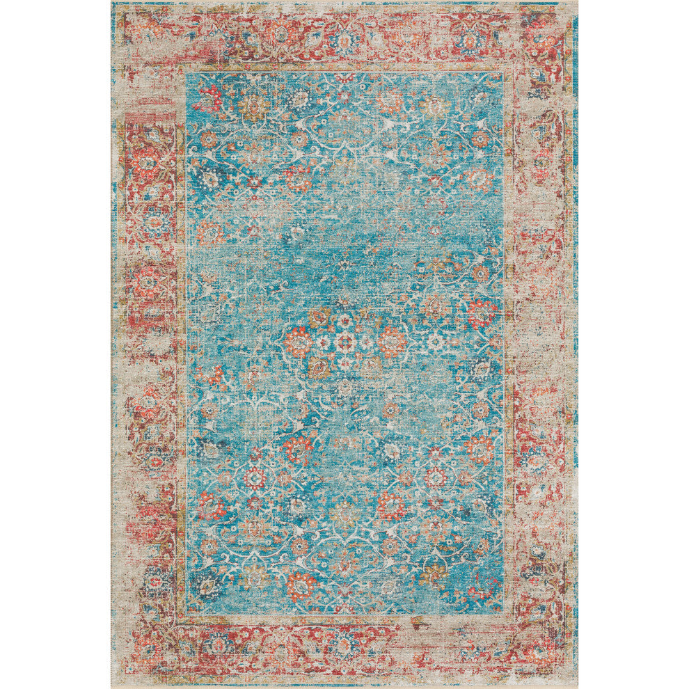 Indoor/Outdoor Marbella MB2 Mediterranean Machine Washable 3' x 5' Rug