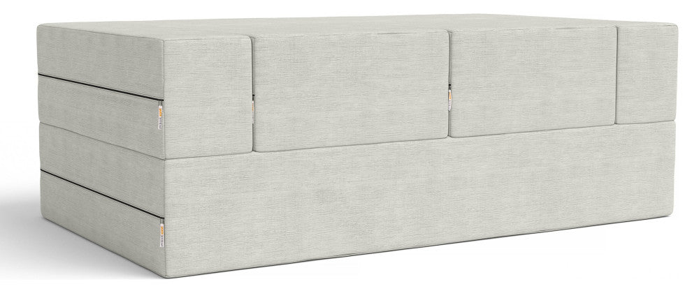 Jaxx Zipline Convertible Sleeper Loveseat & Ottomans, Microvelvet - Ice