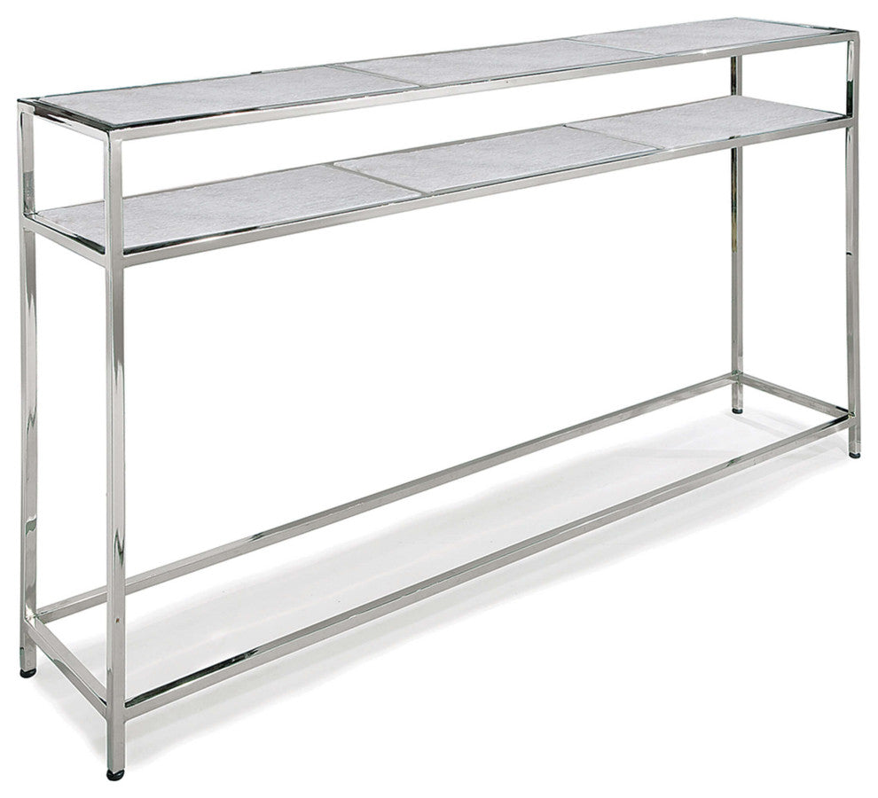 Echelon Console Table, Polished Nickel