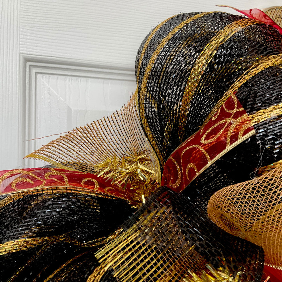 We Wish You A Merry Christmas Handmade Deco Mesh Wreath
