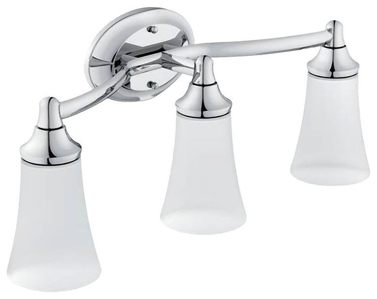 Moen YB2863CH Chrome Eva Three-Globe Bath Light Fixture