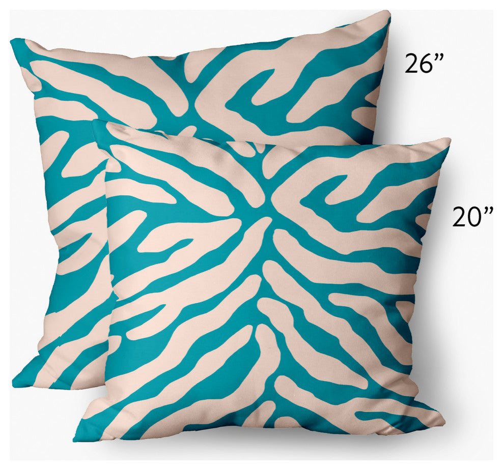 Animal Stripe Decorative Throw Pillow, Explorer Blue, 26"x26"