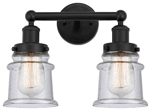 Innovations 616-2W-BK-G184S Canton 2 Light Bath Vanity Light, Matte Black