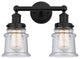 Innovations 616-2W-BK-G184S Canton 2 Light Bath Vanity Light, Matte Black