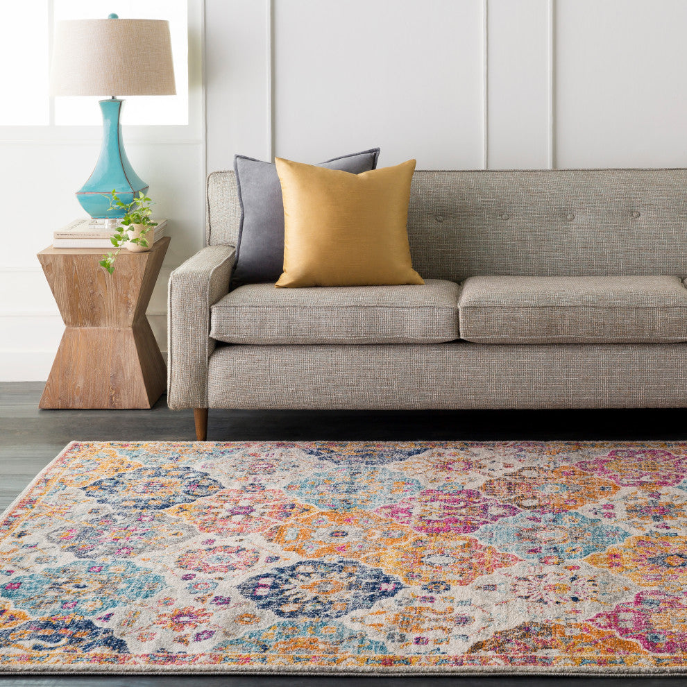 Harput Traditional Saffron, Burnt Orange Area Rug, 5'3"x7'3"