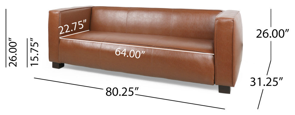 Minkler Contemporary Faux Leather 3 Piece Club Chair and Sofa Set