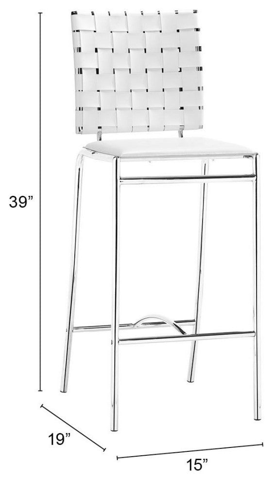 Criss Cross Counter Chair, White, Set of 2