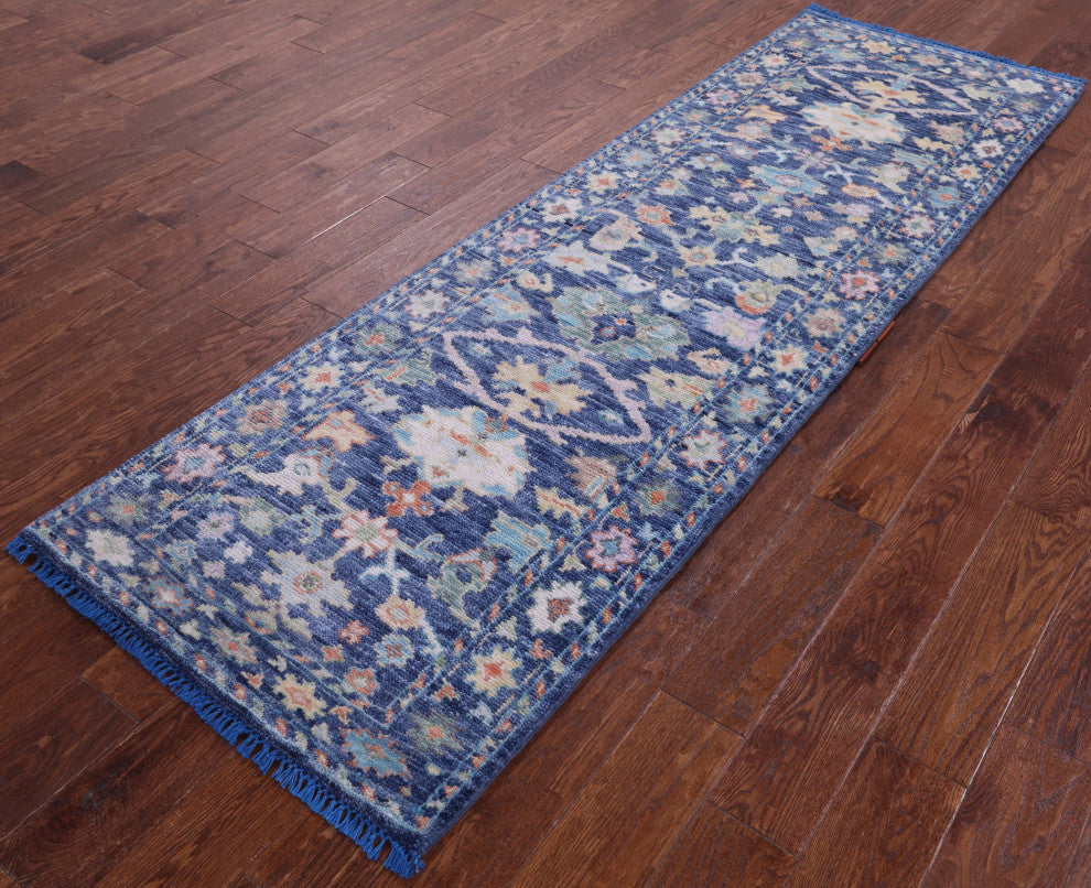 2' 8" X 8' 5" Runner Turkish Oushak Handmade Wool Rug - Q13460