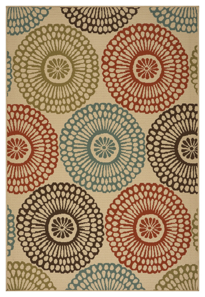 GDF Studio Jim Indoor Floral Area Rug, 5'x8'