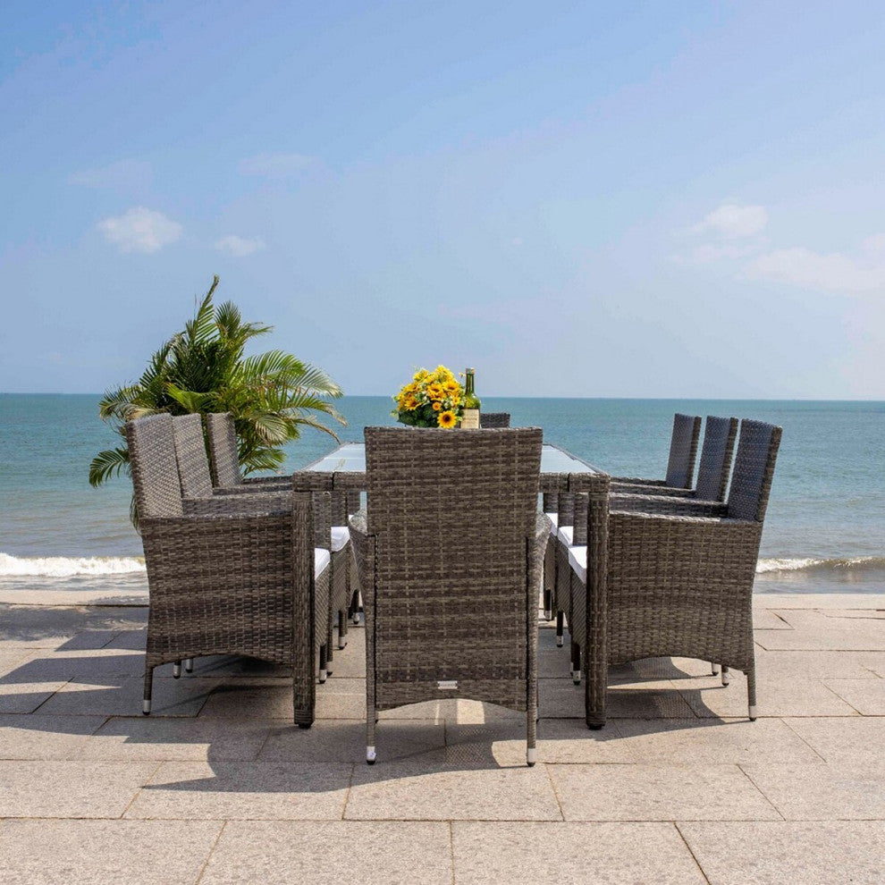 Safavieh Hailee Dining Set, Grey Brown / White