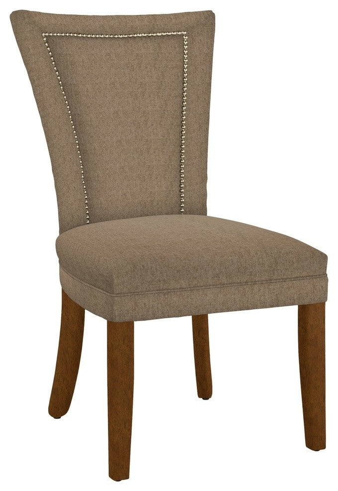 Modern Hekman Woodmark Jeanette Dining Chair With Antique Brass Nailhead Trim