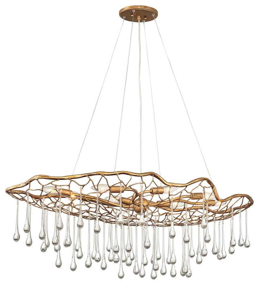 Hinkley Laguna Medium Eight Light Linear, Burnished Gold