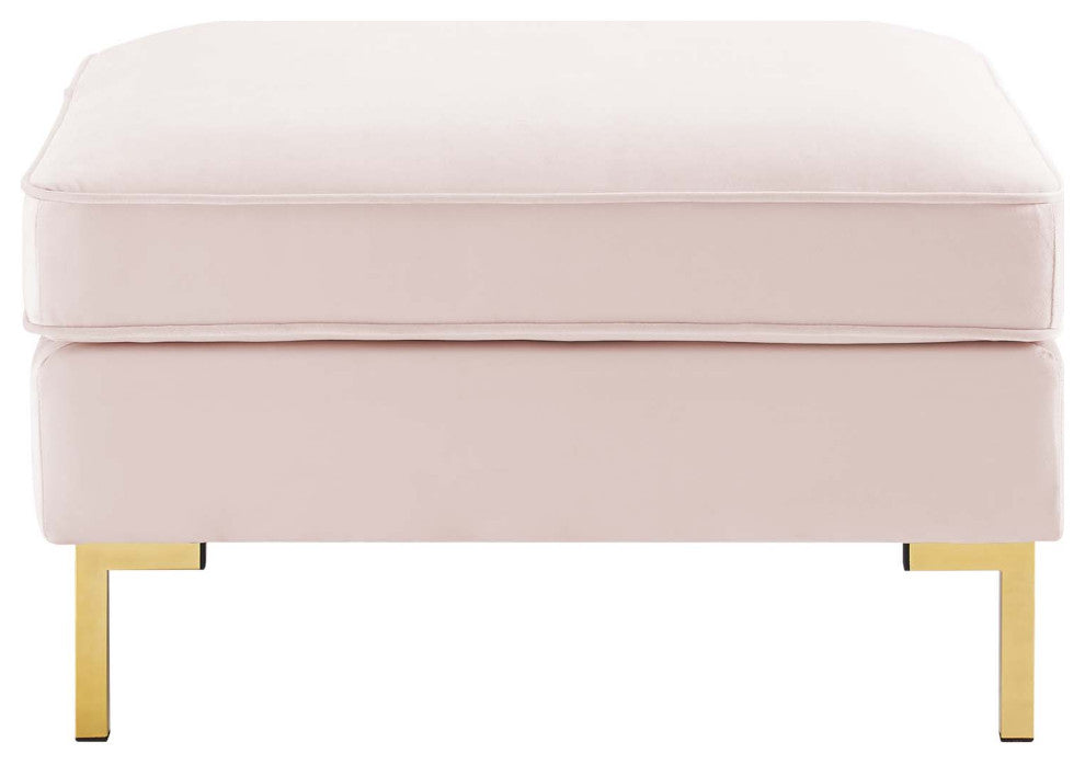 Accent Chair Ottoman, Velvet, Pink, Modern, Living Lounge Hotel Hospitality