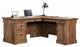 Bowery Hill Contemporary Wood L-Shape Computer Desk in Vintage Oak