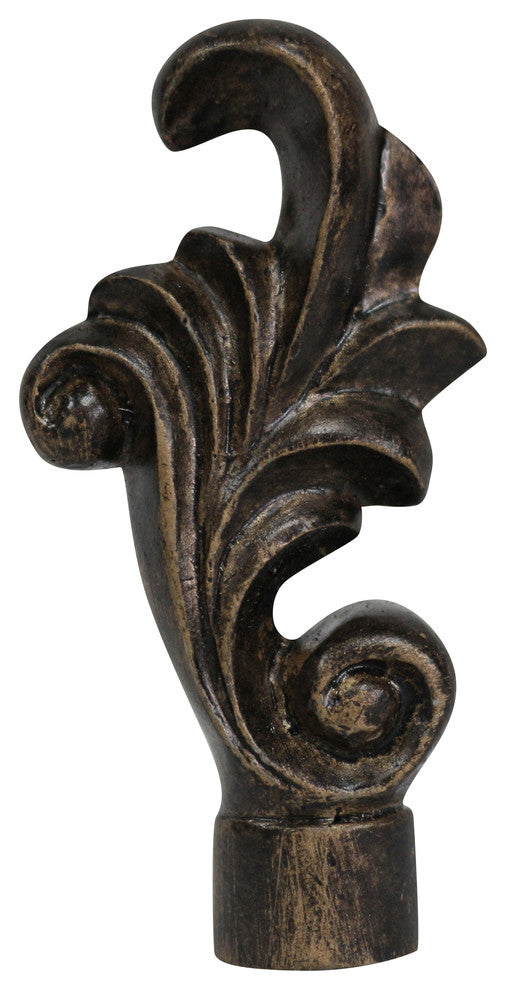 Loire Lamp Finial, 3" Tall, Antique Bronze, Single