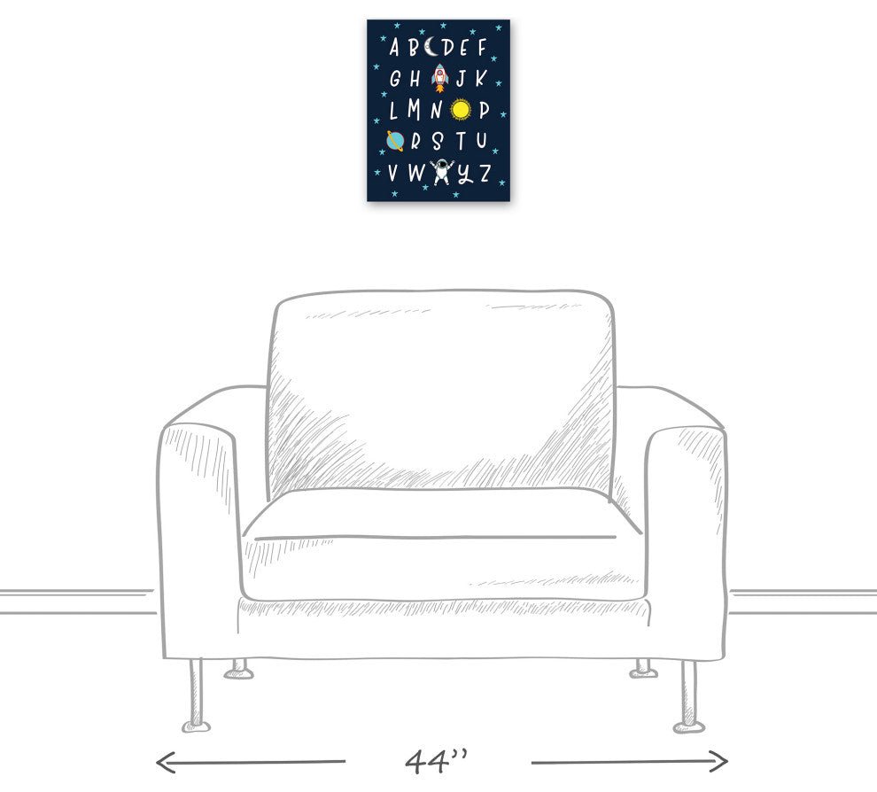 Space Alphabet 11x14 Canvas Wall Art