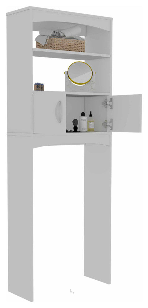 Hayward Over The Toilet Cabinet, with 1 Cabinet and 2 Shelves, White