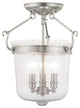 Livex 50483-91 3-Light Brushed Nickel Ceiling Mount, Brushed Nickel
