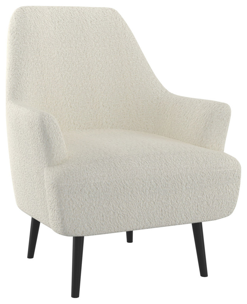 Modern Boucle Fabric Accent Chair, Cream