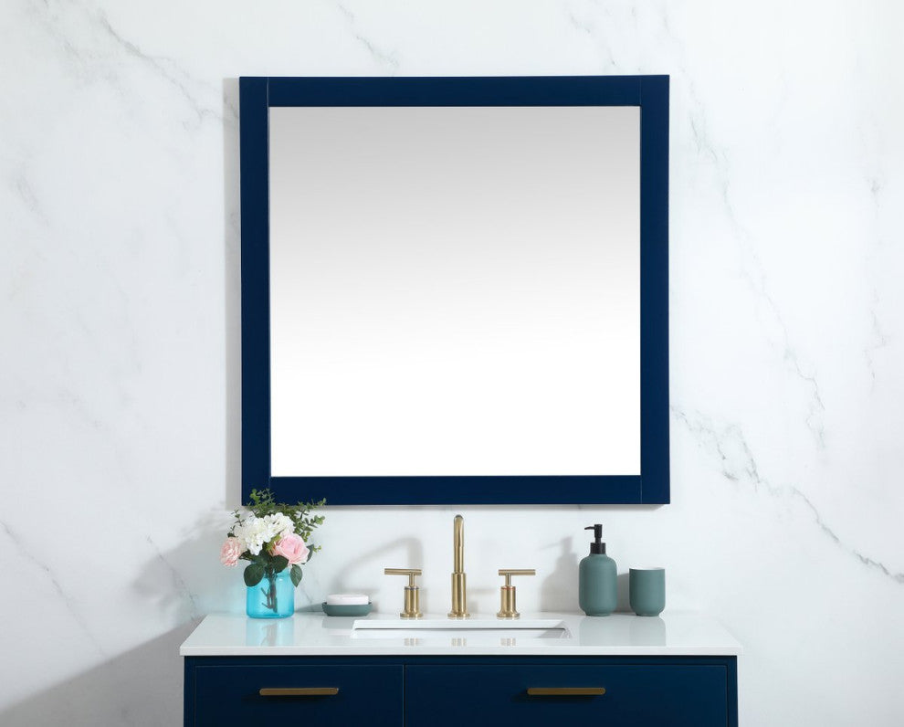 Elegant VM23636BL Aqua Vanity Mirror 36X36", Blue