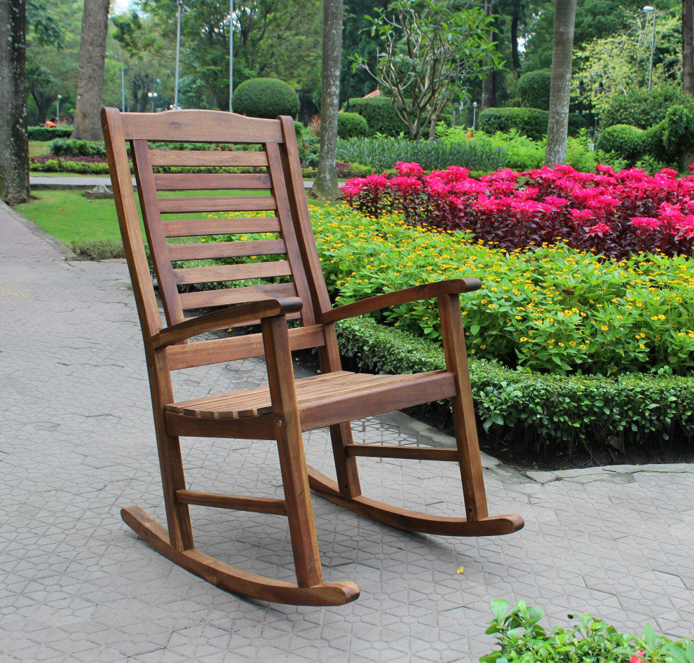 Acacia Trinidad Porch Rocker -Brown